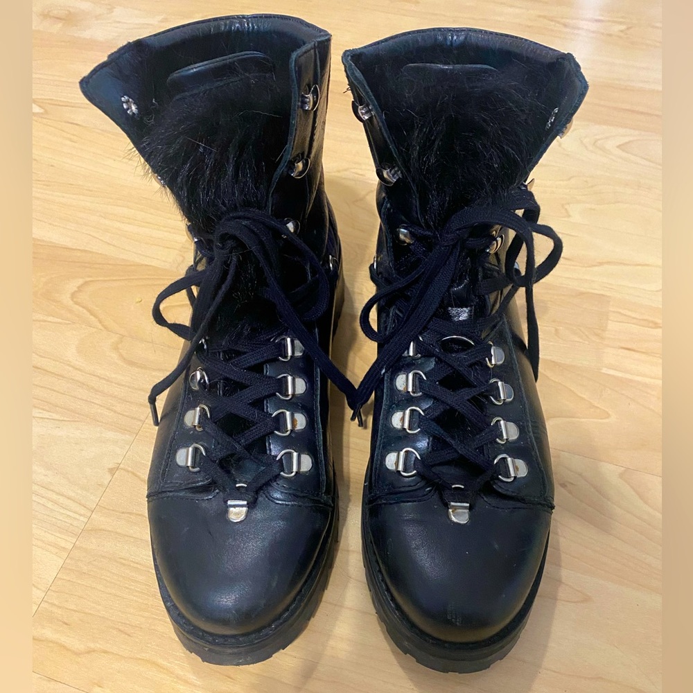 AllSaints Leather Shearling Hiker Boot